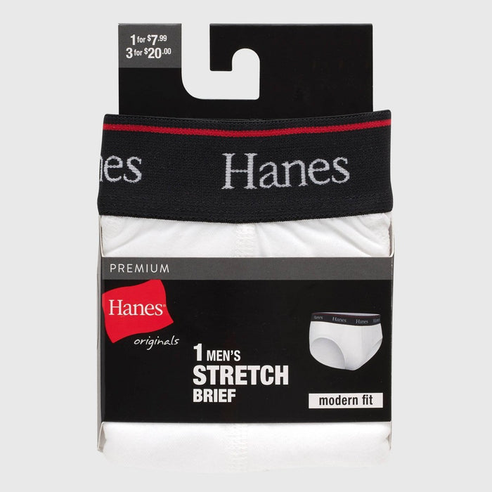 Hanes Originals Premium Men's Briefs - White S