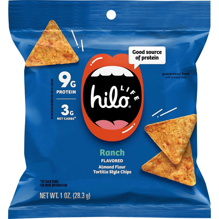Hilo Life Tortilla Chips Ranch - Case of 12 - 1 oz