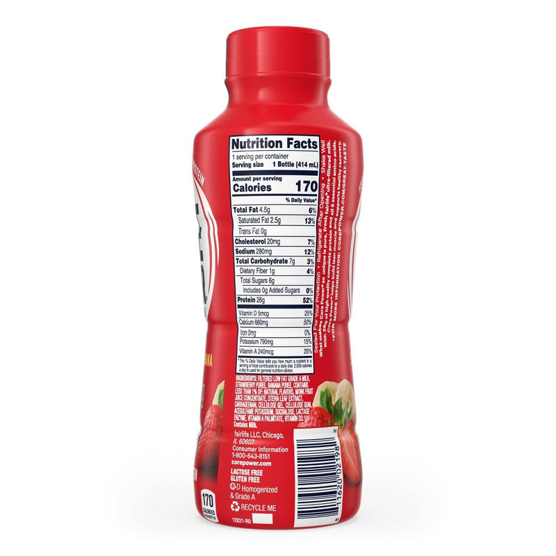 Core Power Strawberry Banana 26G Protein Shake - 14 fl oz Bottle