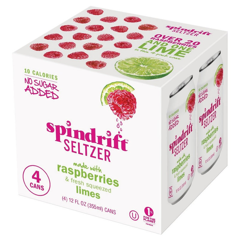 Spindrift Seltzer Raspberry Lime 12oz 4pk