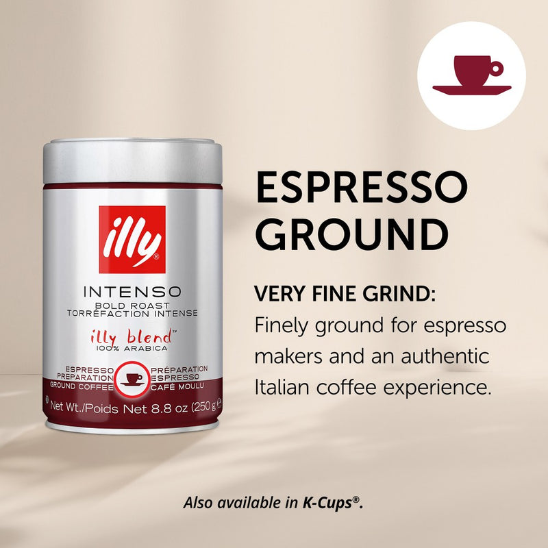 Illy Intenso Dark Roast Espresso Ground Coffee - 8.8oz