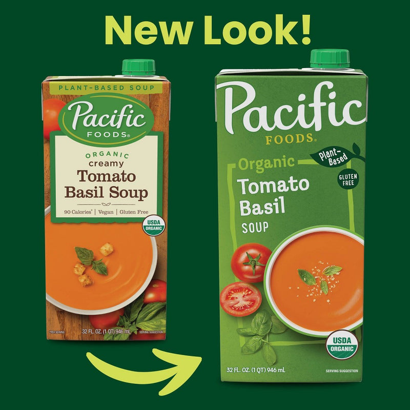 Pacific Foods Plant Based Organic Gluten Free Vegan Tomato Basil Soup - 32oz