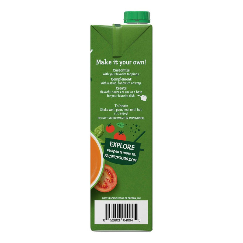 Pacific Foods Plant Based Organic Gluten Free Vegan Tomato Basil Soup - 32oz