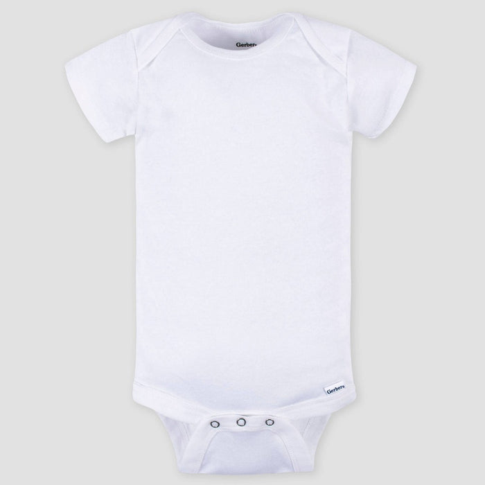 Gerber Baby 4pk Short Sleeve Onesies - White 12M