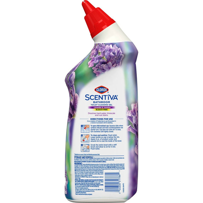Clorox Scentiva Toilet Cleaning Gel Bleach Free - Tuscan Lavender & Jasmine - 24 fl oz