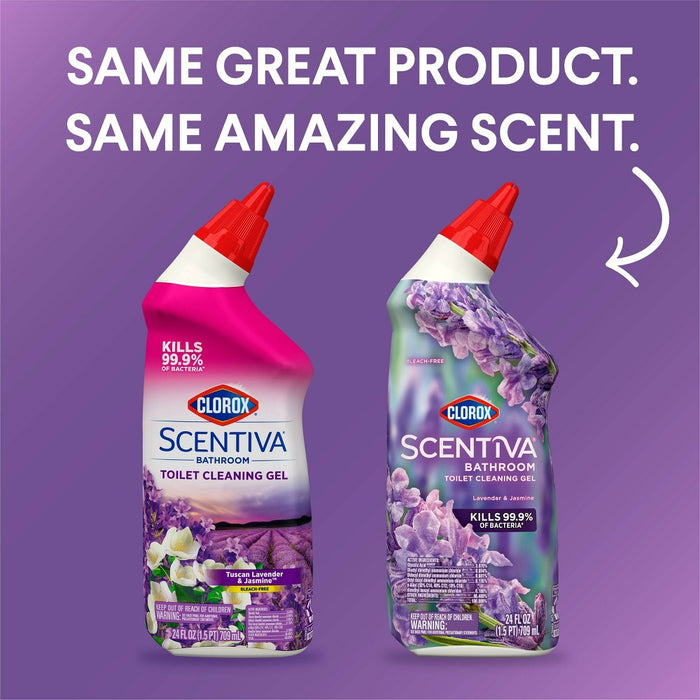 Clorox Scentiva Toilet Cleaning Gel Bleach Free - Tuscan Lavender & Jasmine - 24 fl oz