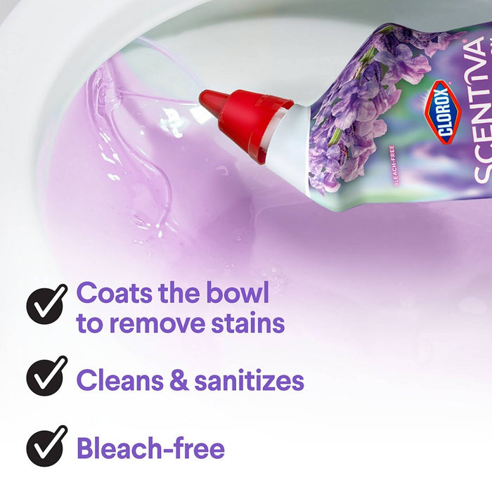 Clorox Scentiva Toilet Cleaning Gel Bleach Free - Tuscan Lavender & Jasmine - 24 fl oz