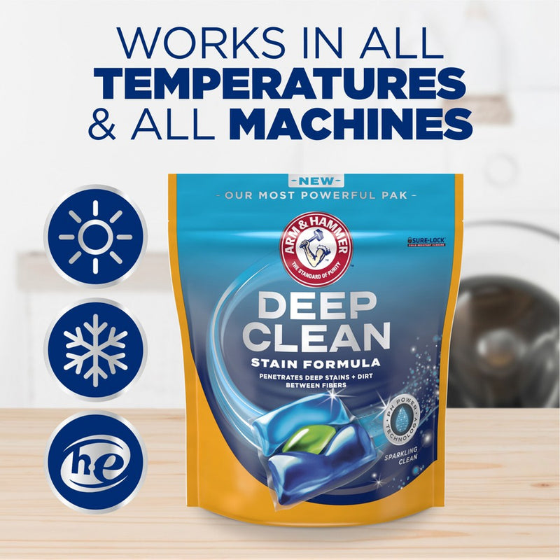 Arm & Hammer Deep Clean Stain Unit Dose Detergent - 44ct
