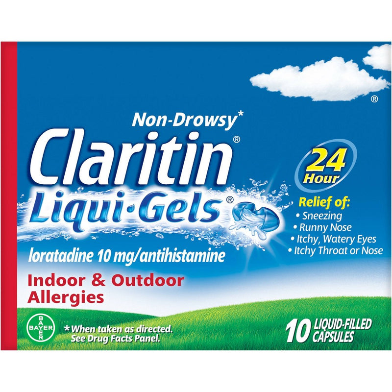 Claritin Allergy Relief 24 Hour Non-Drowsy Loratadine Liquid Gel - 10ct EXP:01/2027