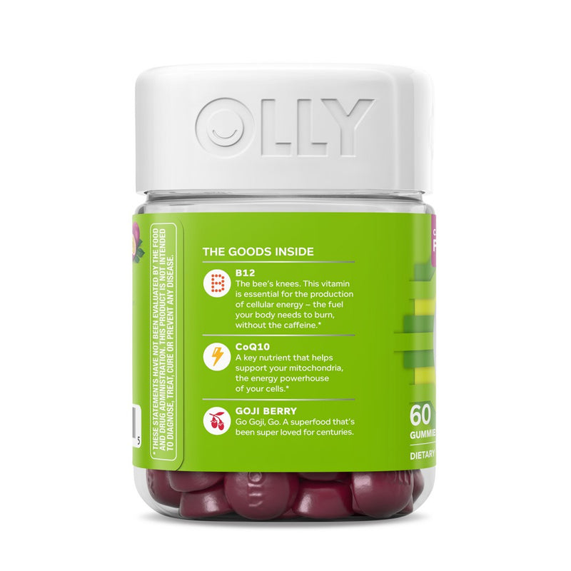OLLY Daily Energy Caffeine-Free Gummies with Vitamin B12, CoQ10 & Goji Berry - Tropical Passion - 60ct