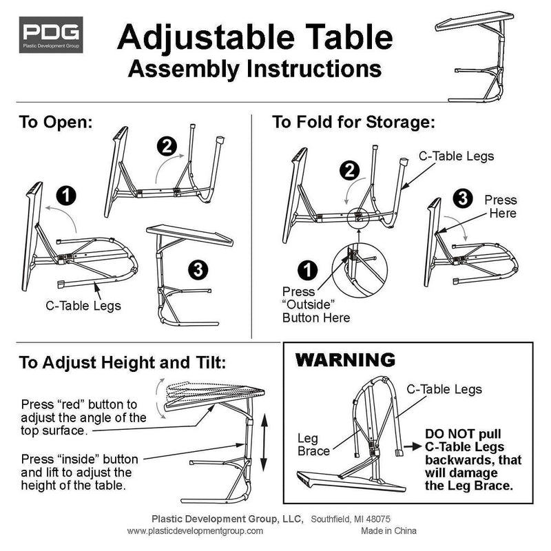 Peakform Folding C Table Black (LOCAL PICKUP ONLY)