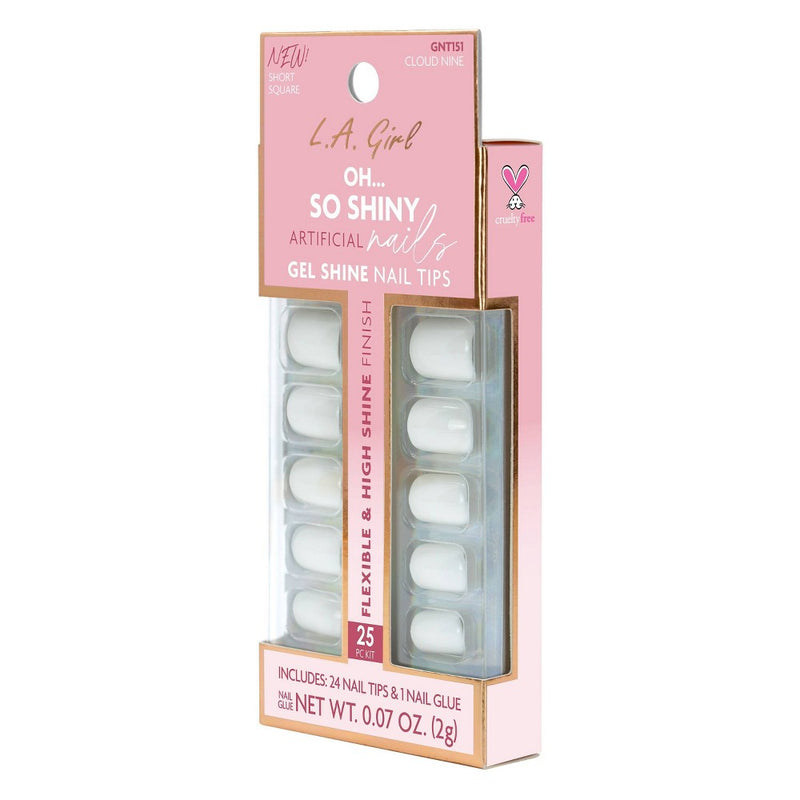 L.A. Girl Artificial Nail Tips- Oh So Shiny - Cloud Nine - 25ct