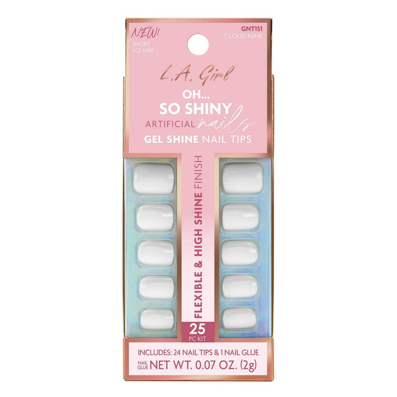 L.A. Girl Artificial Nail Tips- Oh So Shiny - Cloud Nine - 25ct