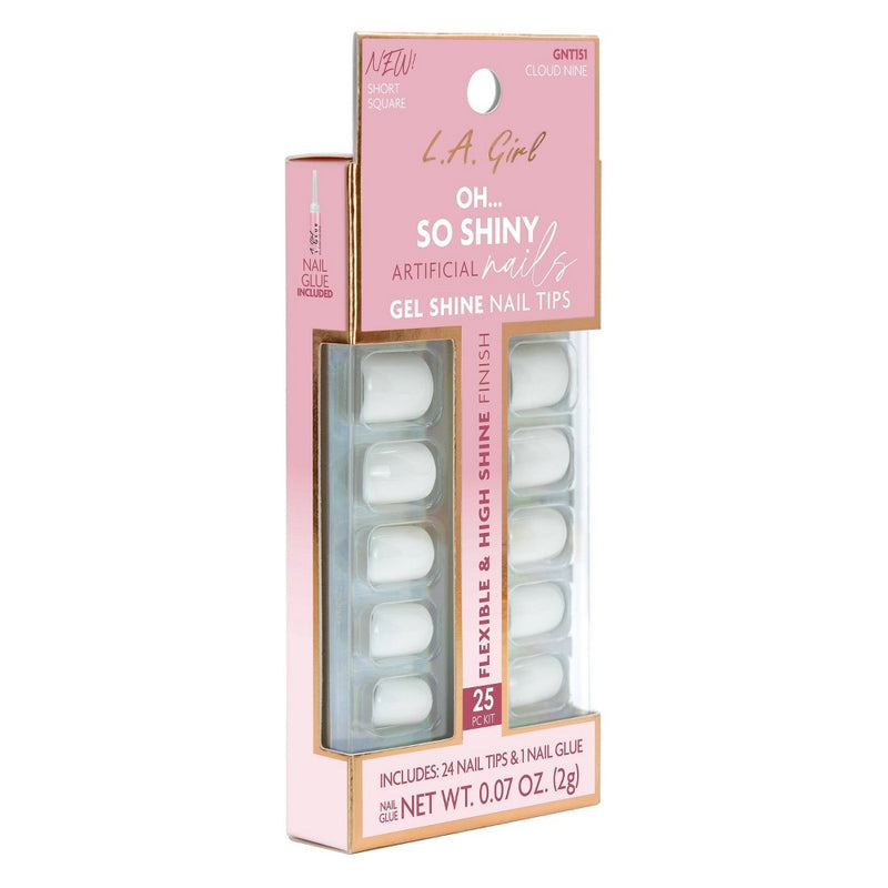 L.A. Girl Artificial Nail Tips- Oh So Shiny - Cloud Nine - 25ct
