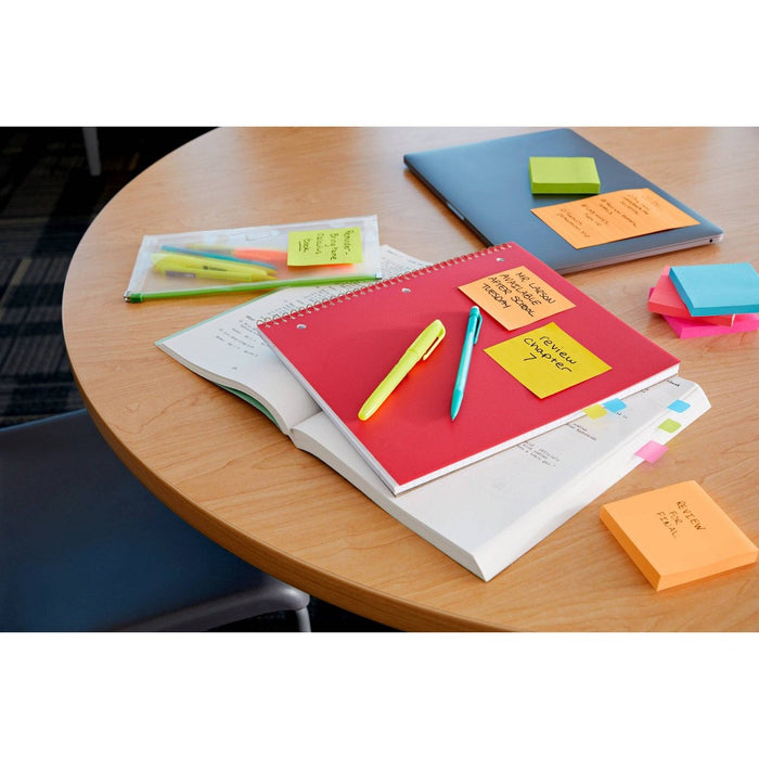 Post-it Super Sticky Notes, 3 in. x 3 in., Energy Boost Collection, 12 Pads/Pack