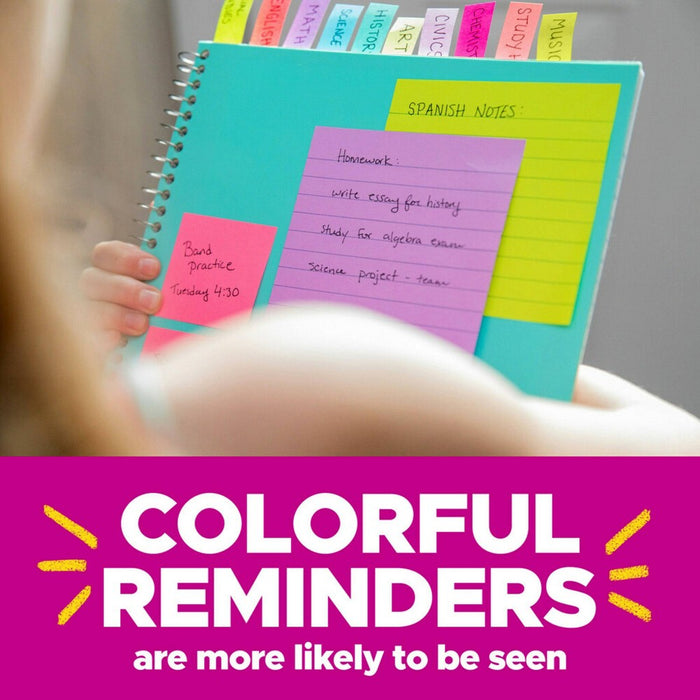 Post-it Super Sticky Notes, 3 in. x 3 in., Energy Boost Collection, 12 Pads/Pack