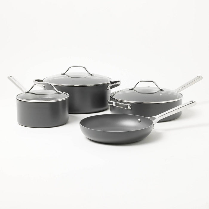 7pc Nonstick Hard Anodized Aluminum Cookware Set Dark Gray - Figmint (LOCAL PICKUP ONLY)