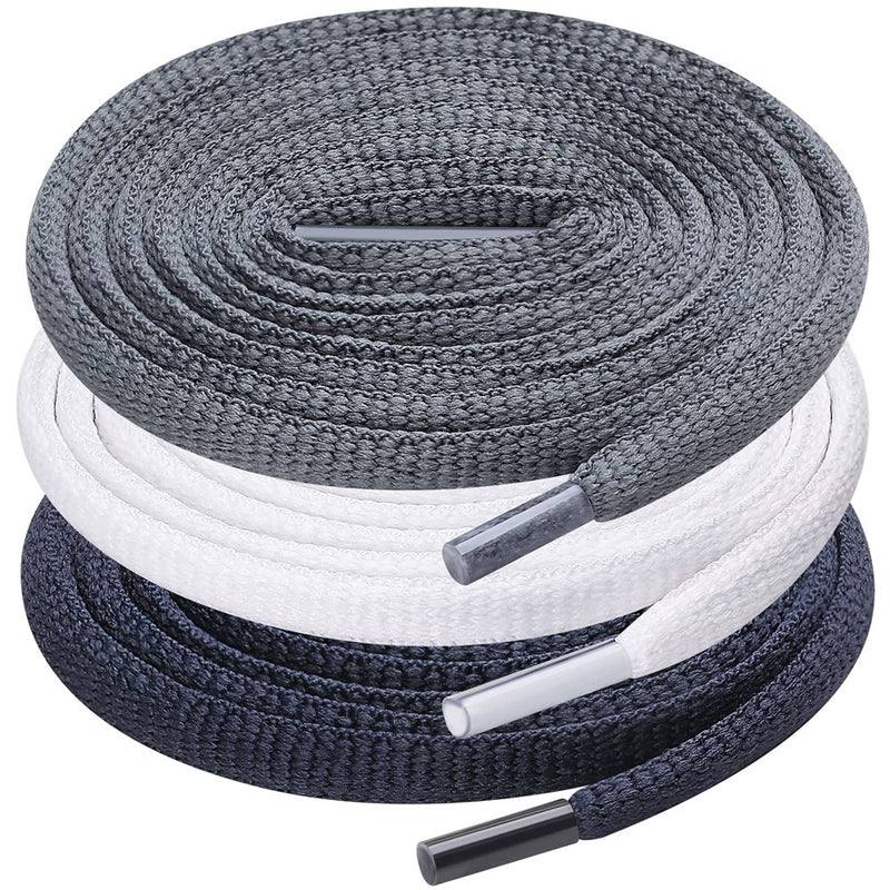 Upugo 3 Pair Oval Shoe Laces, Half Round 1/4" Shoelaces For Athletic Running Sneakers Shoes Boot Strings