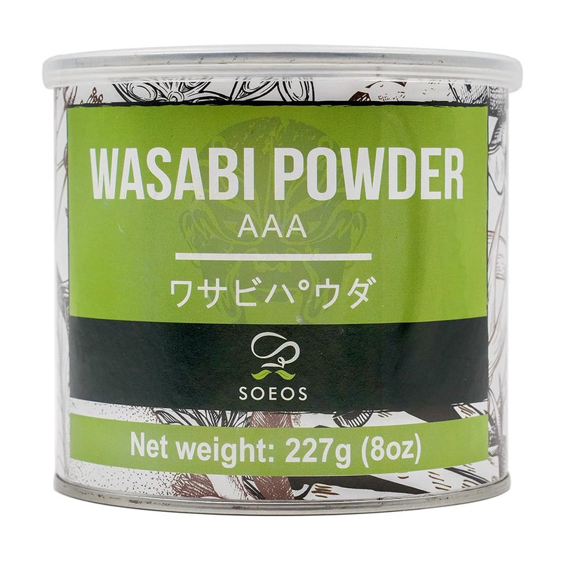 Soeos Premium Wasabi Powder 8Oz (227G), With Real Wasabi, Grade AAA Powder, Wasabi Powder For Sushi, Sushi Powdered