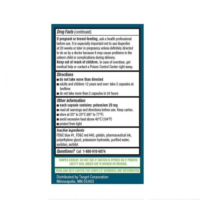 Ibuprofen (NSAID) PM Pain Reliever & Nighttime Sleep Aid Softgels - 40ct - up&up