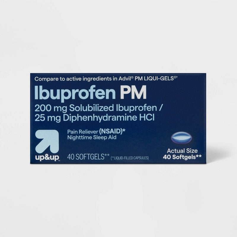 Ibuprofen (NSAID) PM Pain Reliever & Nighttime Sleep Aid Softgels - 40ct - up&up