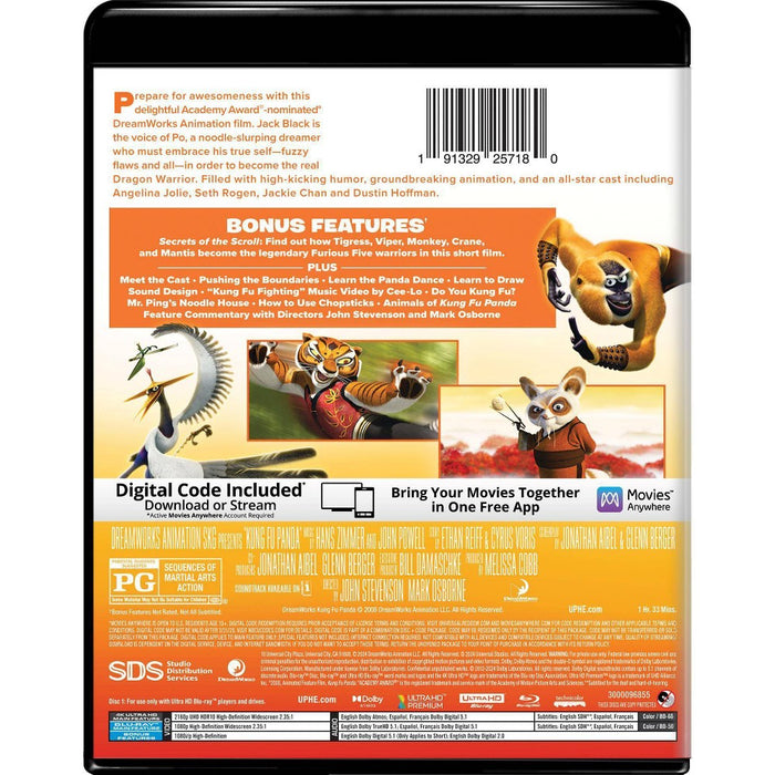 Kung Fu Panda (4K/UHD) *ADD 3 TO YOUR CART & 1 IS FREE!*