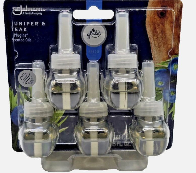 Glade PlugIns Scented Oil Air Freshener Refills Juniper & Teak - 3.35 fl oz/5pk