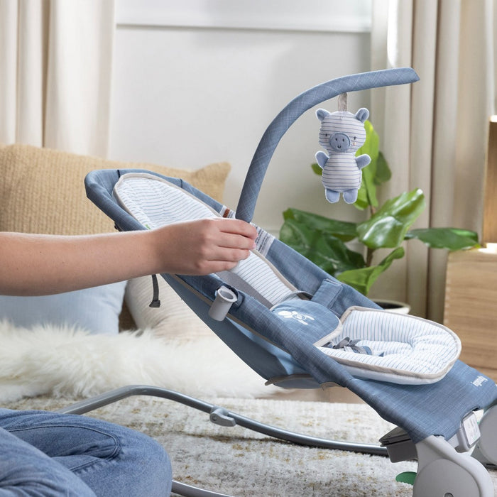 Ingenuity 2-in-1 Happy Belly Rock To Bounce Massage Baby Seat - Chambray (LOCAL PICKUP ONLY)