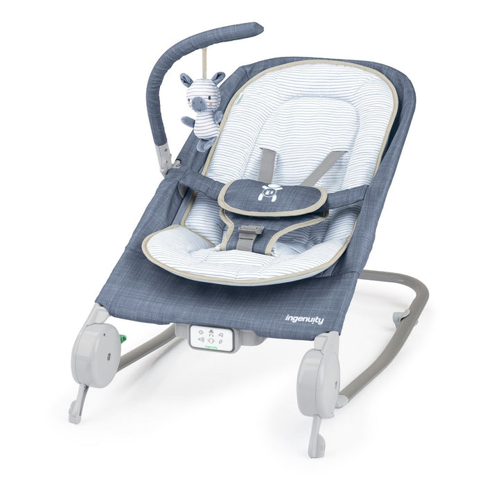 Ingenuity 2-in-1 Happy Belly Rock To Bounce Massage Baby Seat - Chambray (LOCAL PICKUP ONLY)