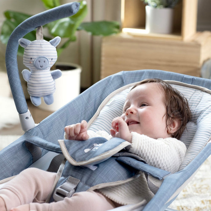 Ingenuity 2-in-1 Happy Belly Rock To Bounce Massage Baby Seat - Chambray (LOCAL PICKUP ONLY)