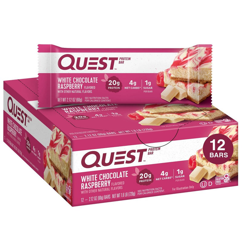 Quest Nutrition 20g Protein Bar - White Chocolate Raspberry - 12ct