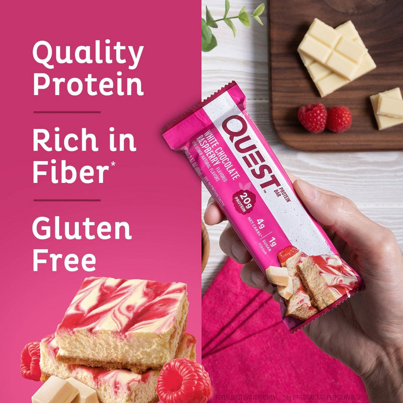 Quest Nutrition 20g Protein Bar - White Chocolate Raspberry - 12ct