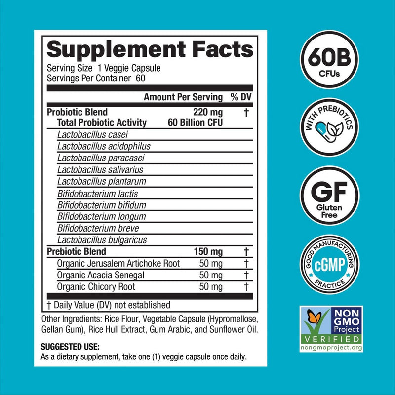 Physician's Choice 60 Billion Probiotic with Prebiotic Capsules - 60ct.EXP 12/26