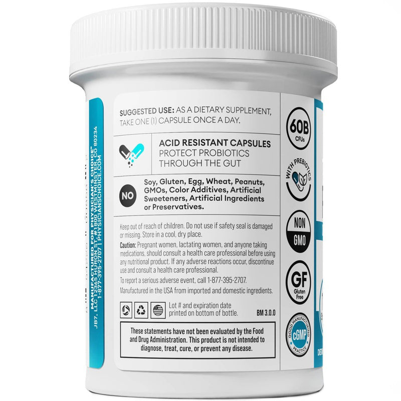 Physician's Choice 60 Billion Probiotic with Prebiotic Capsules - 60ct.EXP 12/26
