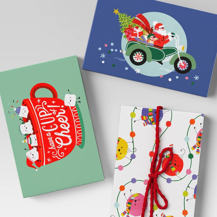3ct Cup of Cheer Paper Christmas Gift Card Holder - Wondershop