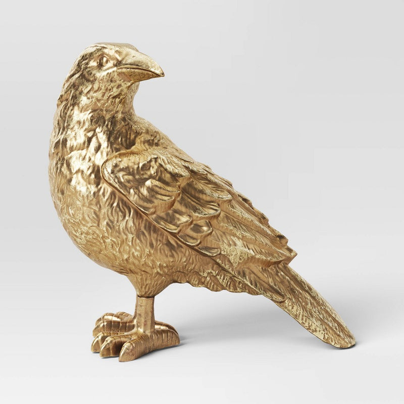 8" Gold Raven Decorative Sculpture - Hyde & EEK! Boutique: Indoor Halloween Decor