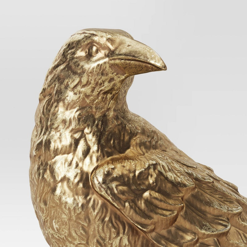 8" Gold Raven Decorative Sculpture - Hyde & EEK! Boutique: Indoor Halloween Decor