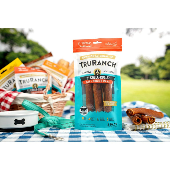 TruRanch 9" Collagen Rolls Beef Flavor Dog Treats - 10oz/3ct