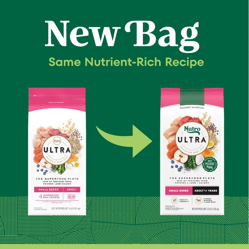 Nutro Ultra Superfood Plate Chicken, Lamb & Salmon Small Breed Adult Dry Dog Food - 4lb
