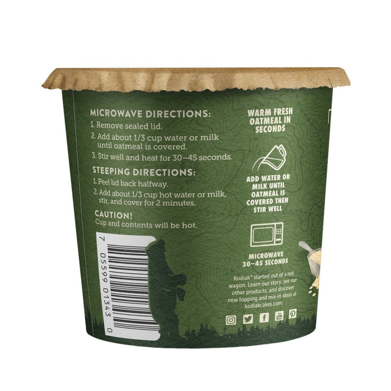 Kodiak Cakes Protein-Packed Single-Serve Oatmeal Cup Maple & Brown Sugar - 2.12oz