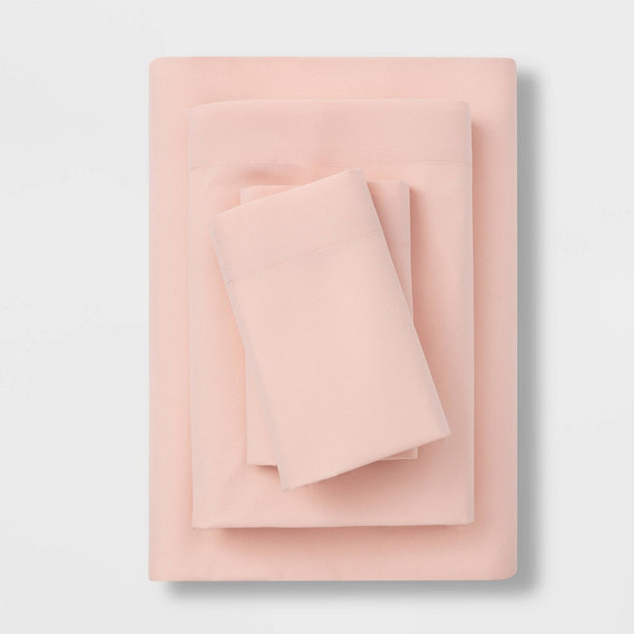 Twin/Twin XL Microfiber Sheet Set Blush - Room Essentials: Polyester, Peached, 170 Thread Count, 3-Piece Set