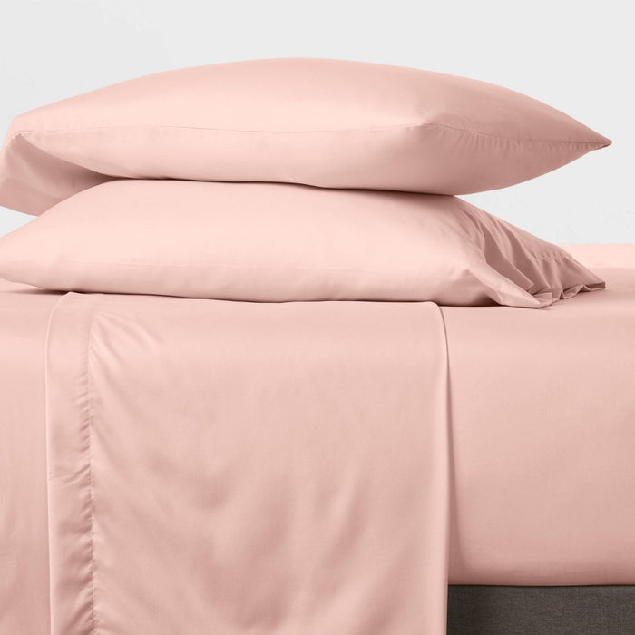 Twin/Twin XL Microfiber Sheet Set Blush - Room Essentials: Polyester, Peached, 170 Thread Count, 3-Piece Set