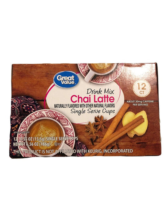 Great Value Single Serve Cups For Keurig Compatible Coffee Machines (Chai Latte)