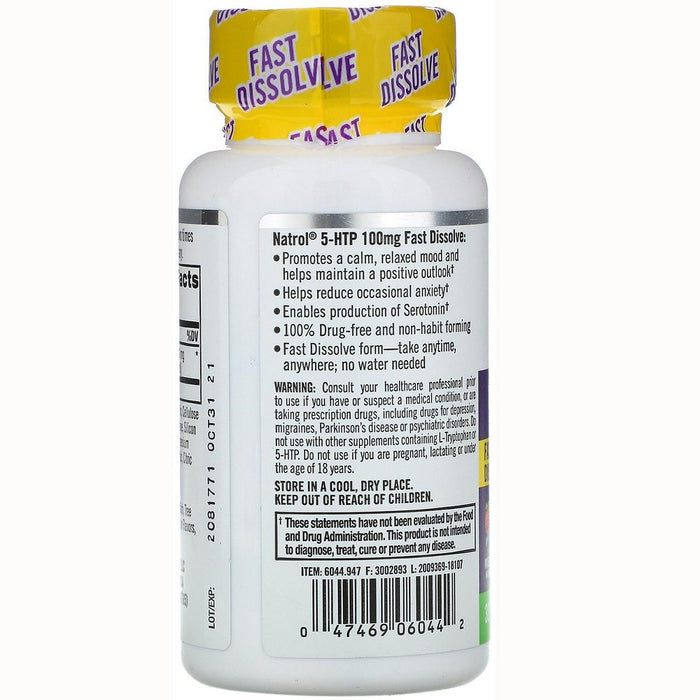 Natrol Dietary Supplements 5-Htp Fast Dissolve 100 mg Tablet - Mixed Berry 30ct