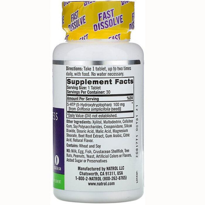 Natrol Dietary Supplements 5-Htp Fast Dissolve 100 mg Tablet - Mixed Berry 30ct