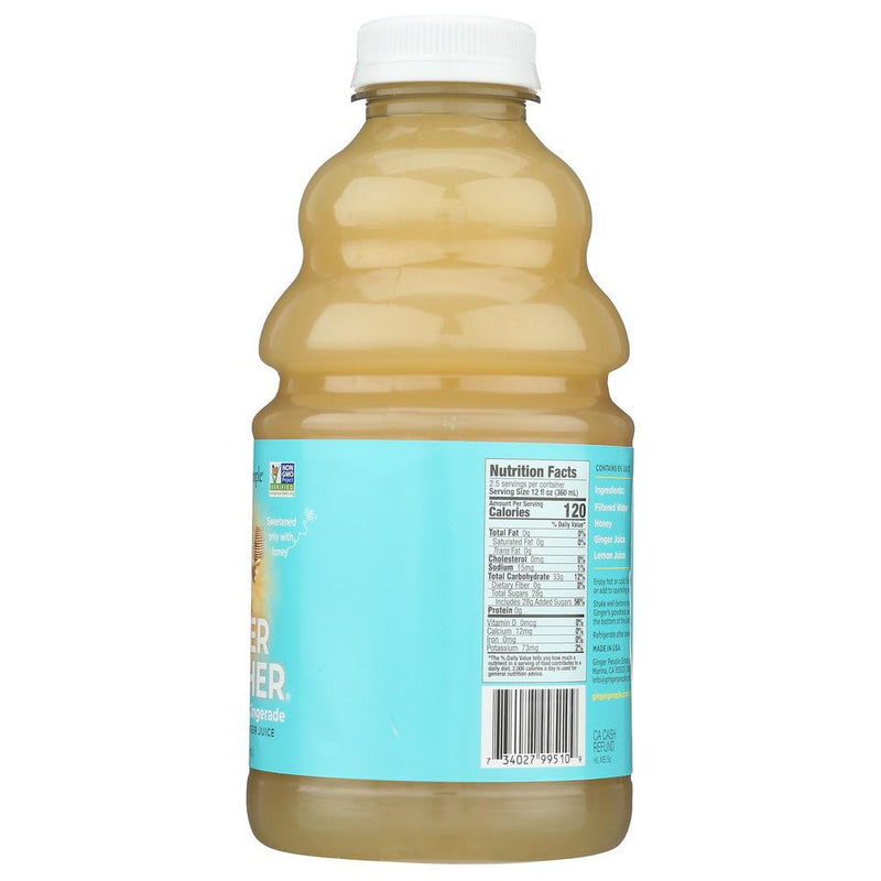 Ginger People Ginger Soother Lemon & Honey Gingerade - Case of 12/32 oz (LOCAL PICKUP ONLY)