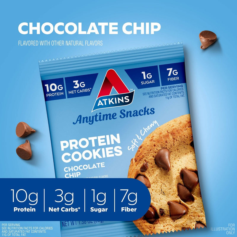 Atkins Chocolate Chip Protein Cookie - 4pk/5.5oz