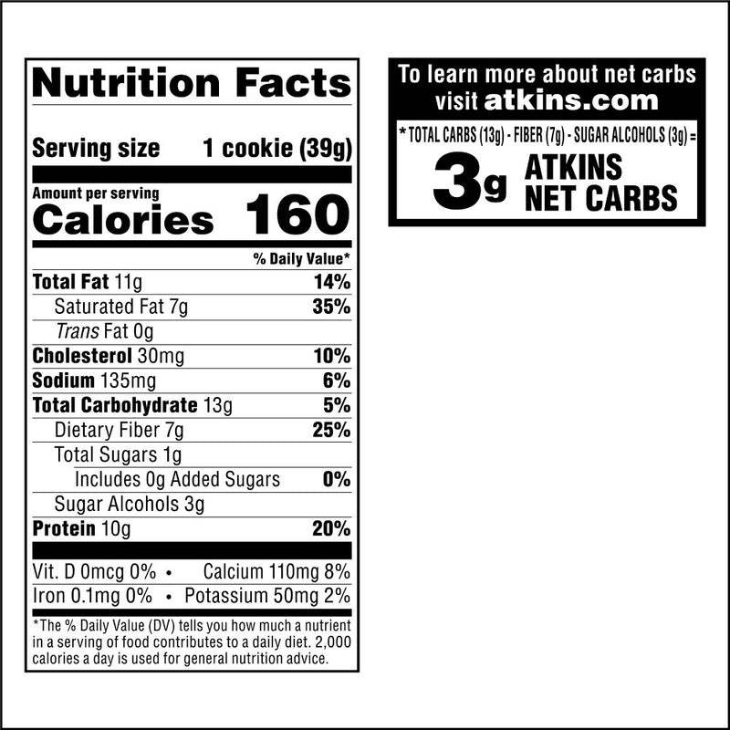 Atkins Chocolate Chip Protein Cookie - 4pk/5.5oz