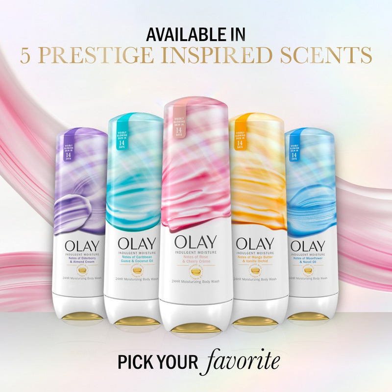 Olay Indulgent Moisture Body Wash Infused with Vitamin B3 - Notes of Elderberry and Almond Cream - 20 fl oz