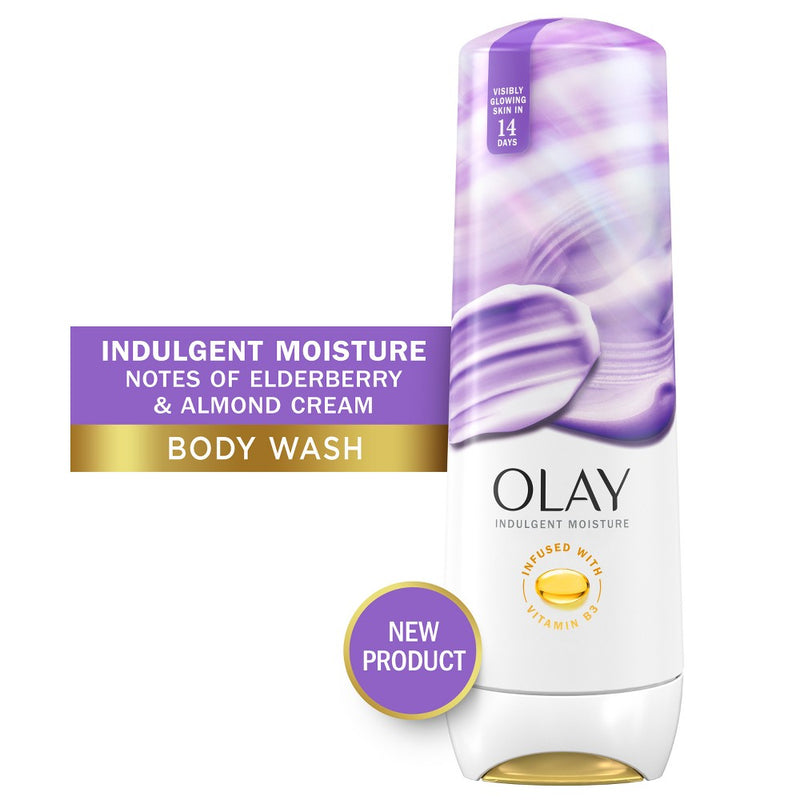 Olay Indulgent Moisture Body Wash Infused with Vitamin B3 - Notes of Elderberry and Almond Cream - 20 fl oz